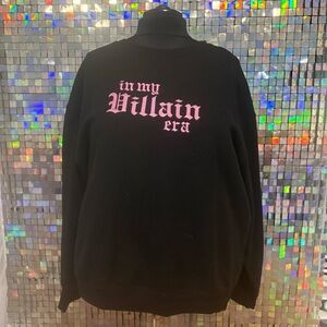 GUC 3x In My Villian Era Black & Hot a Pink Sweatshirt